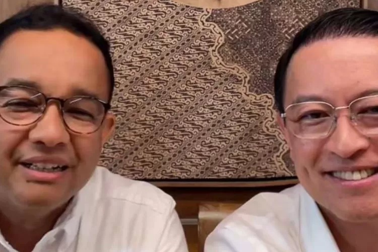 Anies Baswedan dan Tom Lembong saat asik live di TikTok. (X @aniesbubble)